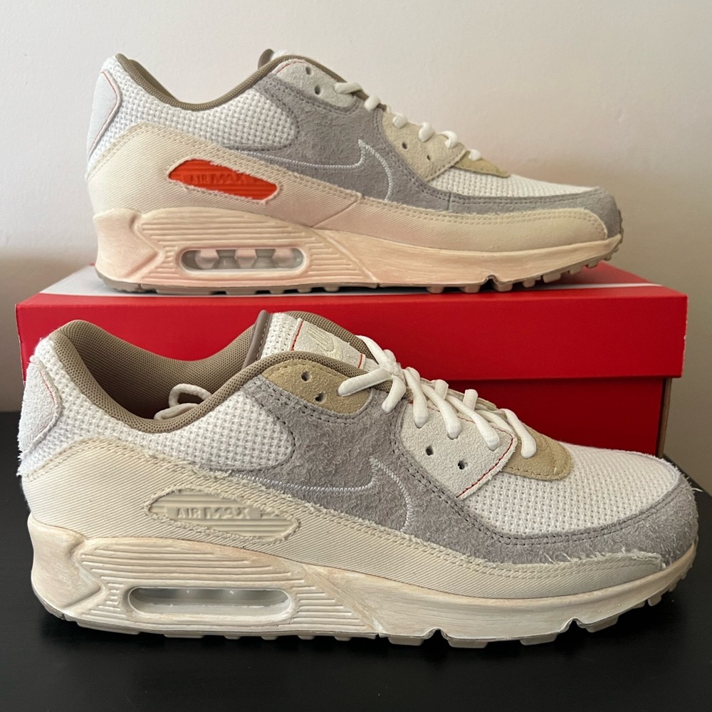 Nike Air Max 90 Premium Sneakers  Muslin/Pale Ivory IM6773-104 Men's Sz 10 BNIB